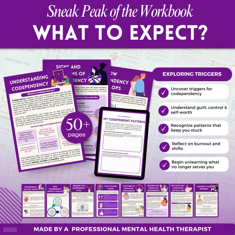 Codependency Mega Bundle Workbook, Codependent Relationships, Therapy ...