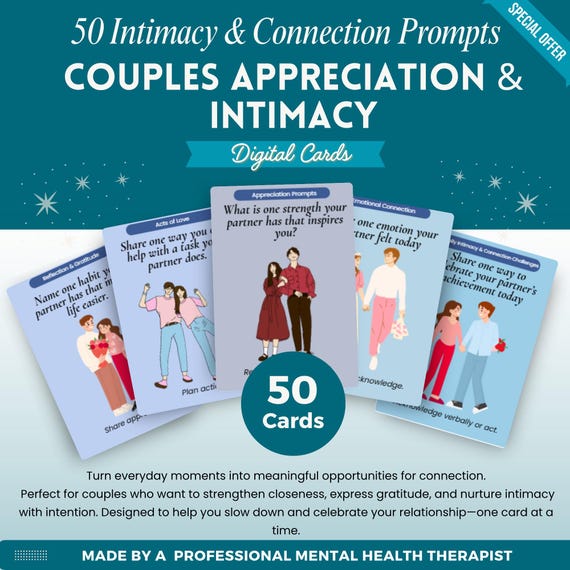 Couple's Intimacy Flashcards, Couple Counseling Cards, Relationship Coaching Cards, Couples Connection, Therapy Tools, Couples Therapy