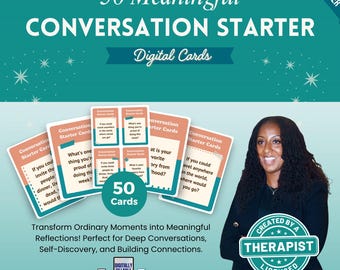 Conversation Starters: 50 Cards, Ice Breaker, Group Therapy, Relationships, Friendships, Communication, Therapy Cards, Team Building