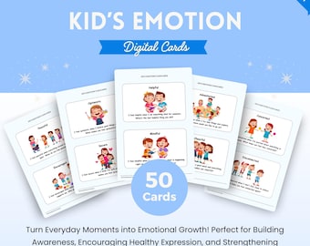 Kid&#39;s Emotion Flashcards, Digital Affirmation Cards, Kid&#39;s Feeling and Emotions, Printable Children’s Emotions and Feelings Flashcards