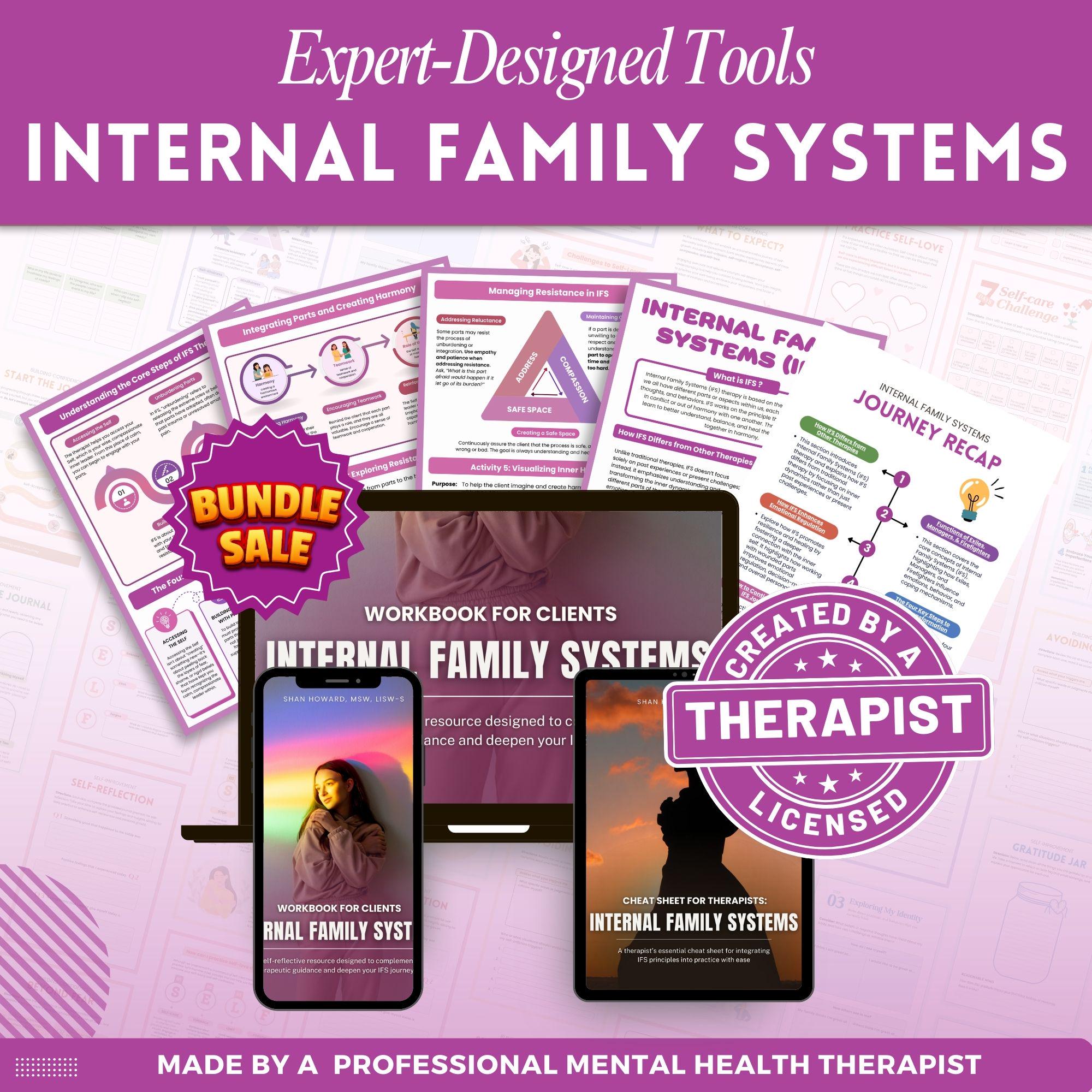 IFS Workbook for Clients + Cheat Sheets for Therapist Bundle, IFS ...