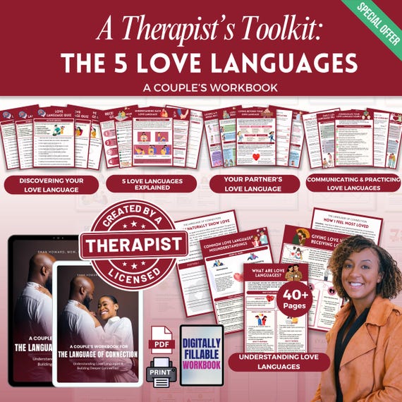 The 5 Love Languages Bundle Couple's Workbook, Relationship Prompts, Couple Therapy, Love Communication, Couple's Connection, Quality Time