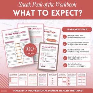 CBT Worksheets a mental health digital and fillable workbook created by a licensed mental health therapist.