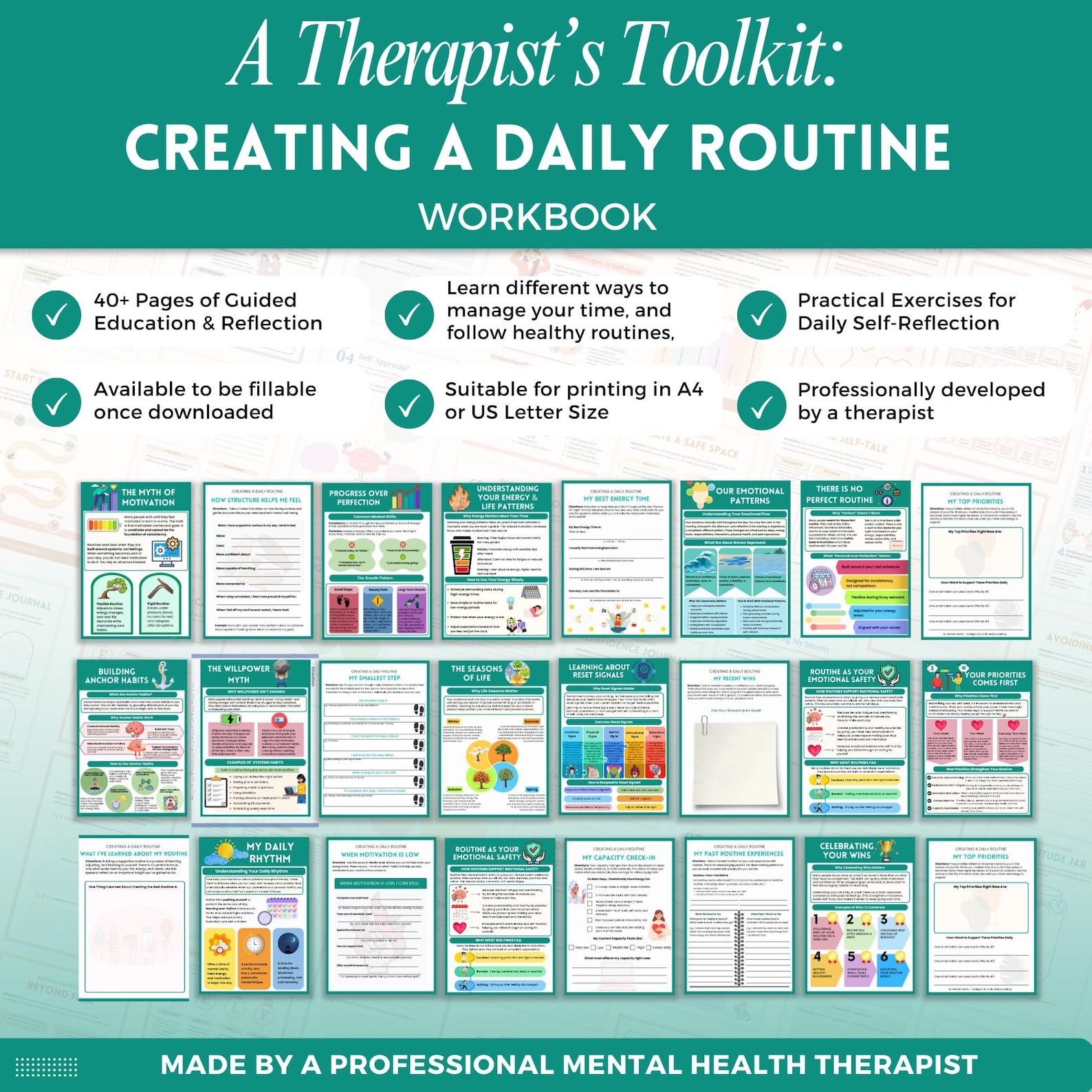 Creating Routine Discipline Creating A Daily Routine Workbook Mega Bundle, Daily Habits Guide, Life ...