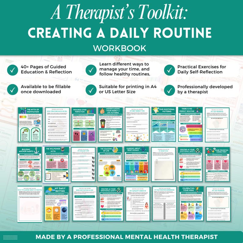 Creating Rountines Creating A Daily Routine Workbook Mega Bundle, Daily Habits Guide, Life ...