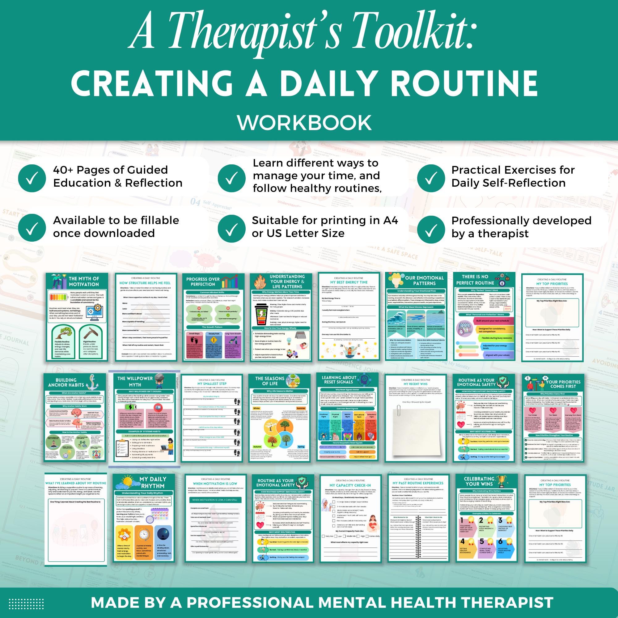 Creating A Daily Routine Workbook Mega Bundle, Daily Habits Guide, Life ...