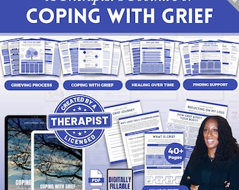 Grief and Loss Workbook Mega Bundle, Coping with Grief Journal, Therapy Worksheets, Memory Journal, Bereavement, Healing Workbook