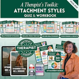 Attachment Styles Mega Bundle Quiz & Workbook, Relationships, Therapy Worksheets, Couples Therapy, Secure, Anxious, Avoidant, Disorganized