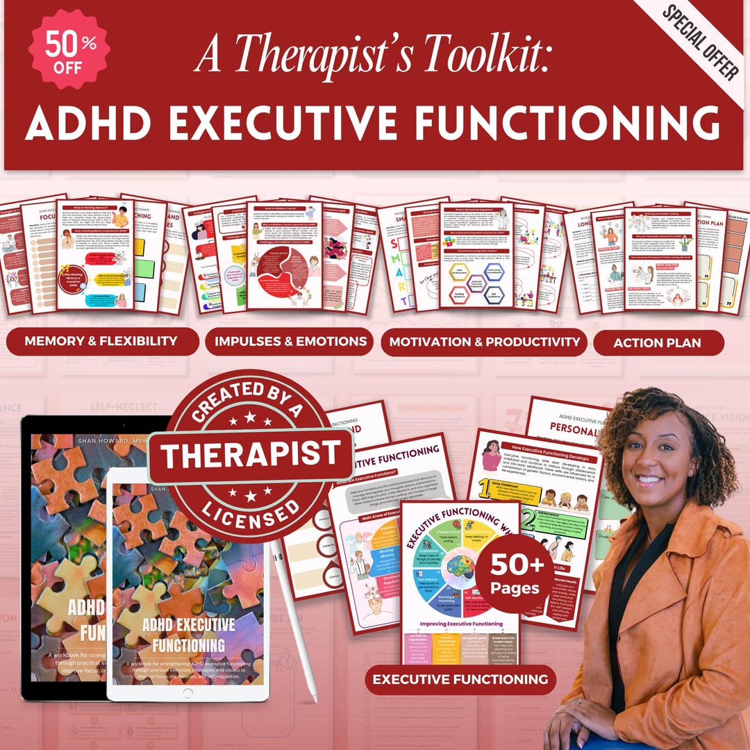 Adhd Executive Functioning Workbook Mega Bundle Therapy Worksheets Adhd Executive Functioning Workbook Mega Bundle Therapy Worksheets