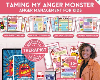 Anger Management, Kids Anger, Emotional Regulation, Anger Worksheets, Manage Emotions, Anger Printable, Therapy Worksheets, Workbook