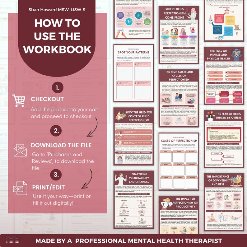Perfectionism Mega Bundle Workbook, Therapy Worksheets, Breaking the ...