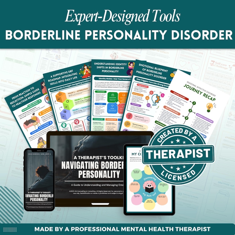 Borderline Personality Disorder Mega Bundle Workbook, BPD, Therapy ...