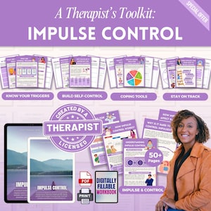 Quaderno di lavoro Mega Bundle sul controllo degli impulsi, regolazione emotiva, schede di terapia, ADHD, DBT, consulenti, adolescenti, adulti, funzioni esecutive