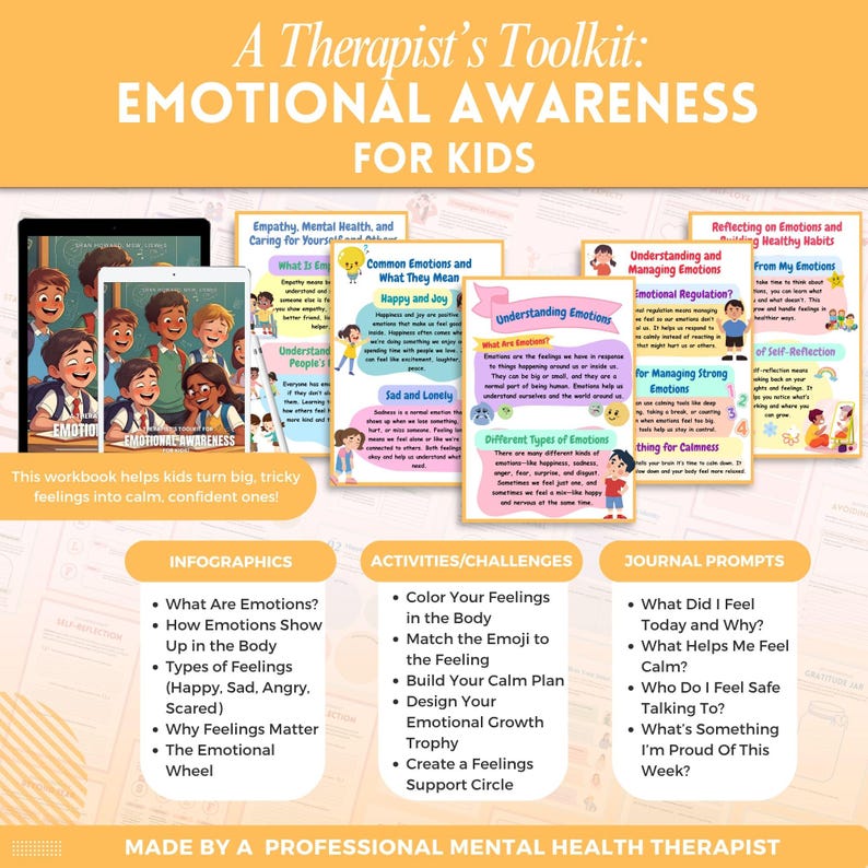 Kids Emotional Regulation Mega Bundle Workbook, Self Awareness, Therapy ...