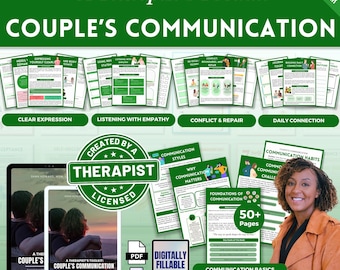 Couple's Communication Mega Bundle Workbook, Therapy Worksheets, Relationship Coaching, Conflict Resolution, Therapy Tools, Couples Therapy