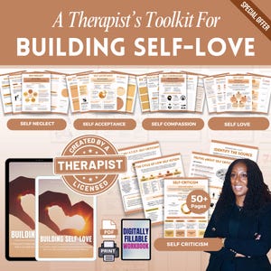 Mega Bundle Amour de soi | Boîte à outils pour développer l'amour-propre, l'estime de soi, feuilles de travail sur la thérapie, cahier d'exercices sur la santé mentale, conseillers, travailleurs sociaux
