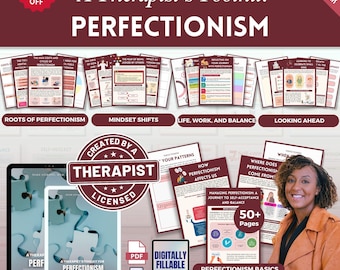 Perfectionism Mega Bundle Workbook, Therapy Worksheets, Breaking The Cycle from Perfectionism, Therapy Tools, CBT