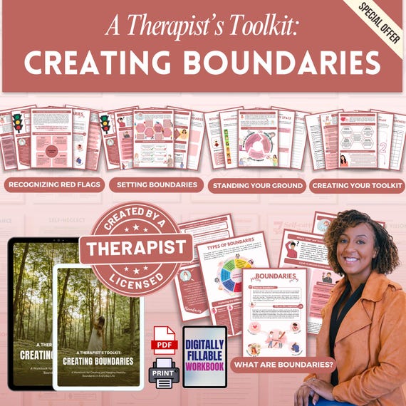 Setting Boundaries, Boundaries Workbook Mega Bundle, Therapy Worksheets, Boundary Setting, Confidence Building, People Pleasing