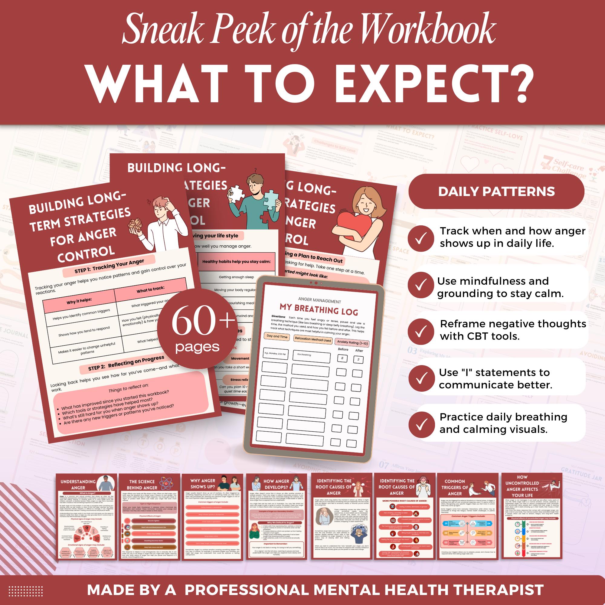 Anger Management Mega Bundle Workbook, Adults & Teens, Therapy ...