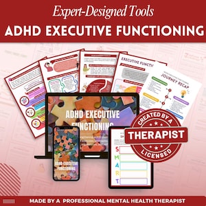 ADHD Executive Functioning Workbook Mega Bundle, Therapy Worksheets ...