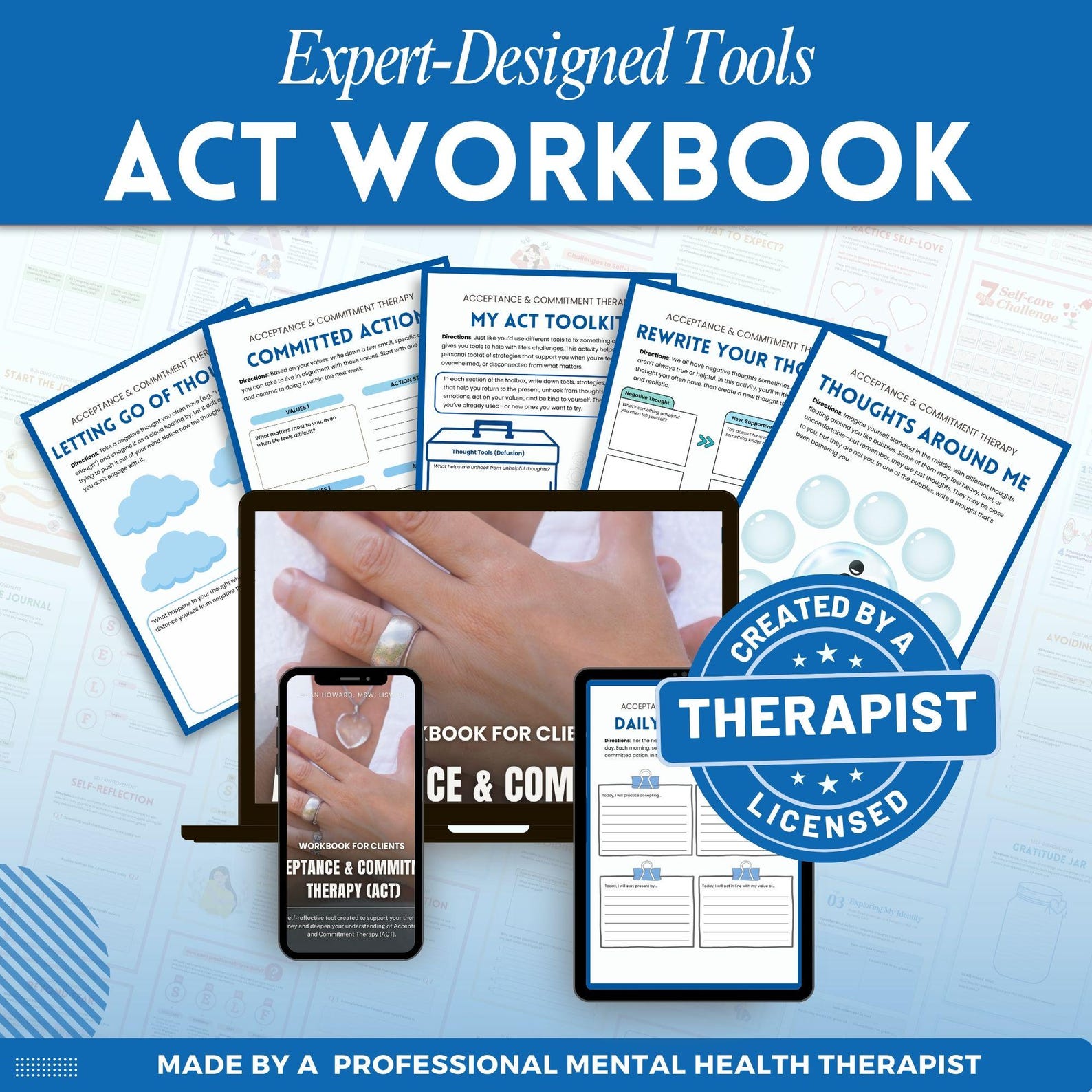 ACT Workbook for Clients Mega Bundle, Acceptance and Commitment Therapy ...