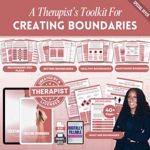 Setting Boundaries, Boundaries Workbook Mega Bundle, Therapy Worksheets, Boundary Setting, Confidence Building, People Pleasing image 1
