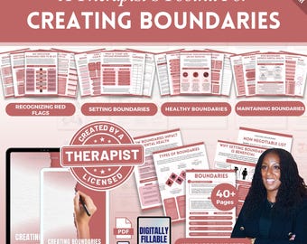 Setting Boundaries, Boundaries Workbook Mega Bundle, Therapy Worksheets, Boundary Setting, Confidence Building, People Pleasing