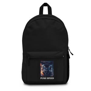 Wolf Face 'Pure Speed' Backpack | Neon Cosmic Animal Print