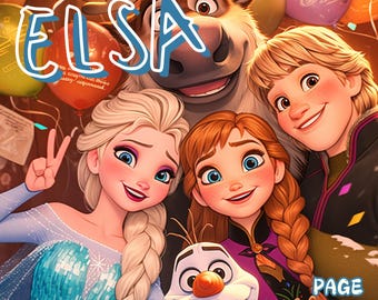 Libro para colorear de Elsa: 30 páginas de actividades para la fiesta de Frozen (descarga digital)