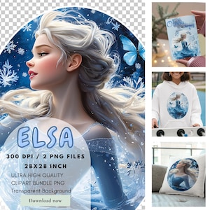 Frozen Clipart, Disney Princess Elsa & Anna PNG, Olaf Digital Art for Birthday Party, Instant Download for Kids Crafts | Printable Decor