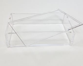 Mahjong Acrylic Display Box with Lid, 8mm Thick