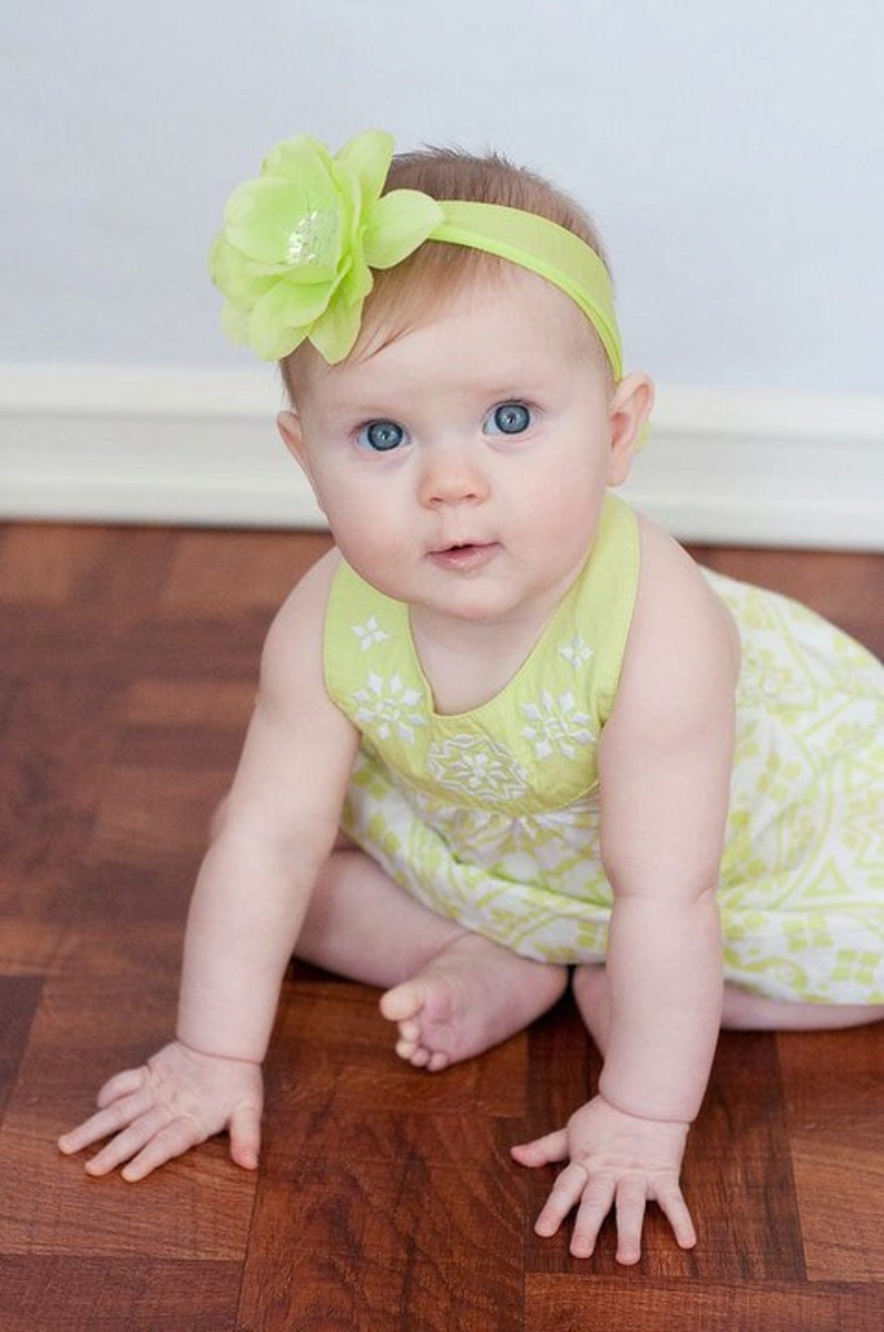 NEW ITEM----Boutique Baby Girl Sequin Flower and NYLON Headband--Hot Pink--Photo Prop