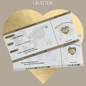 Carte d’embarquement Avion personnalisée