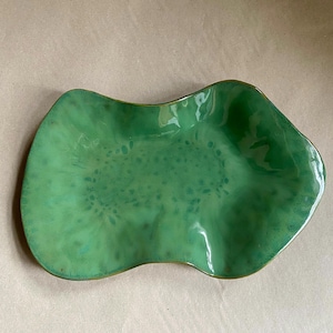 Handmade Ceramic Platter | Serving Dish | Green Plate
