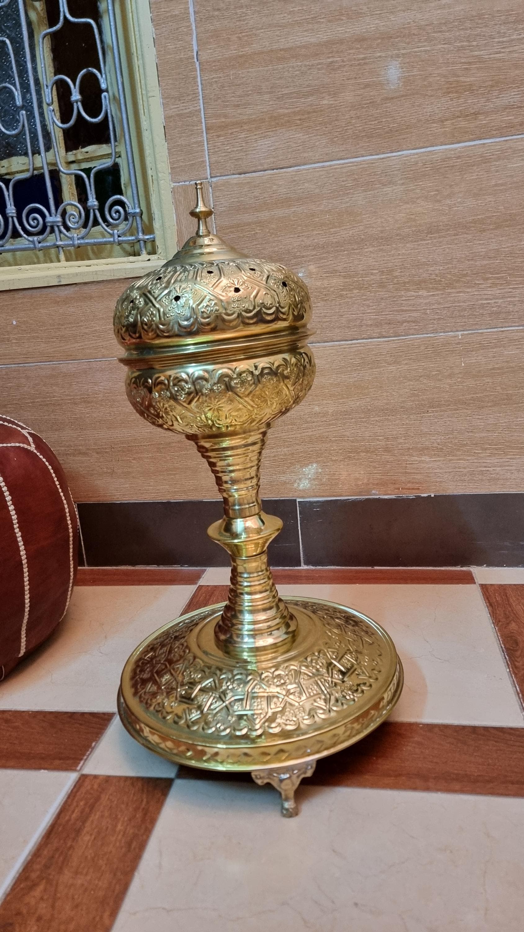 Traditional Moroccan Brass Incense Burner – Handcrafted by Skilled