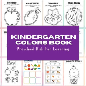 Kindergarten Colors Activity Book | 30+ Fun Coloring and Learning Pages for Preschool Kids