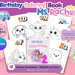 Ms Rachel Coloring Book: Mini Birthday Party Favor (A6 Printable)
