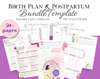 Editable Birth Plan Template: Printable Labor & Delivery Preferences (Canva Template)