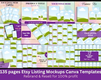 Etsy Listing Mockup Canva Template | Digital Mockup Template | Editable Mockup Template Bundle | Drag and Drop Mockup | Digital Product |