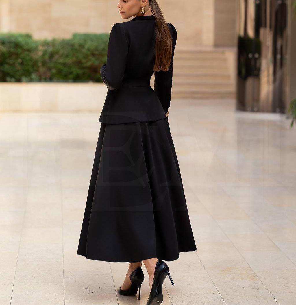 White Wedding Skirt Suit - Elegant White Blazer With Midi Skirt