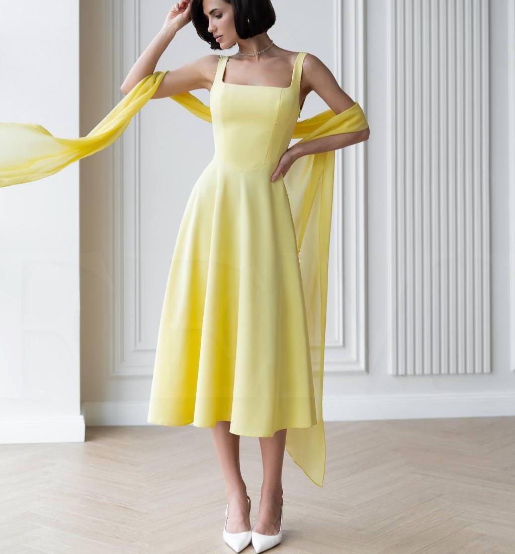 butter yellow cocktail dress Hyacinth House Butter Yellow Goldie Maxi Dress Butter Yellow / XS main image 0