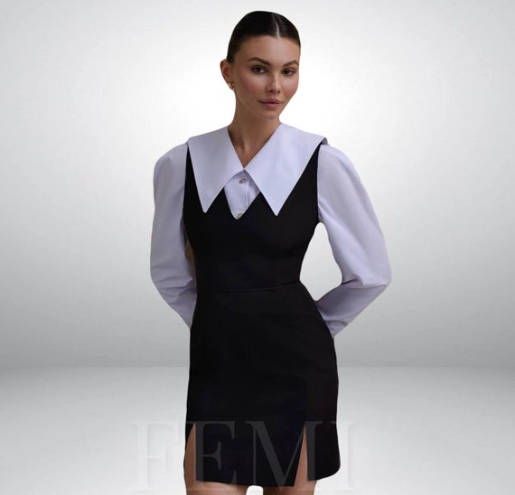 Vestido negro mini sin mangas para mujer Vestido formal corto