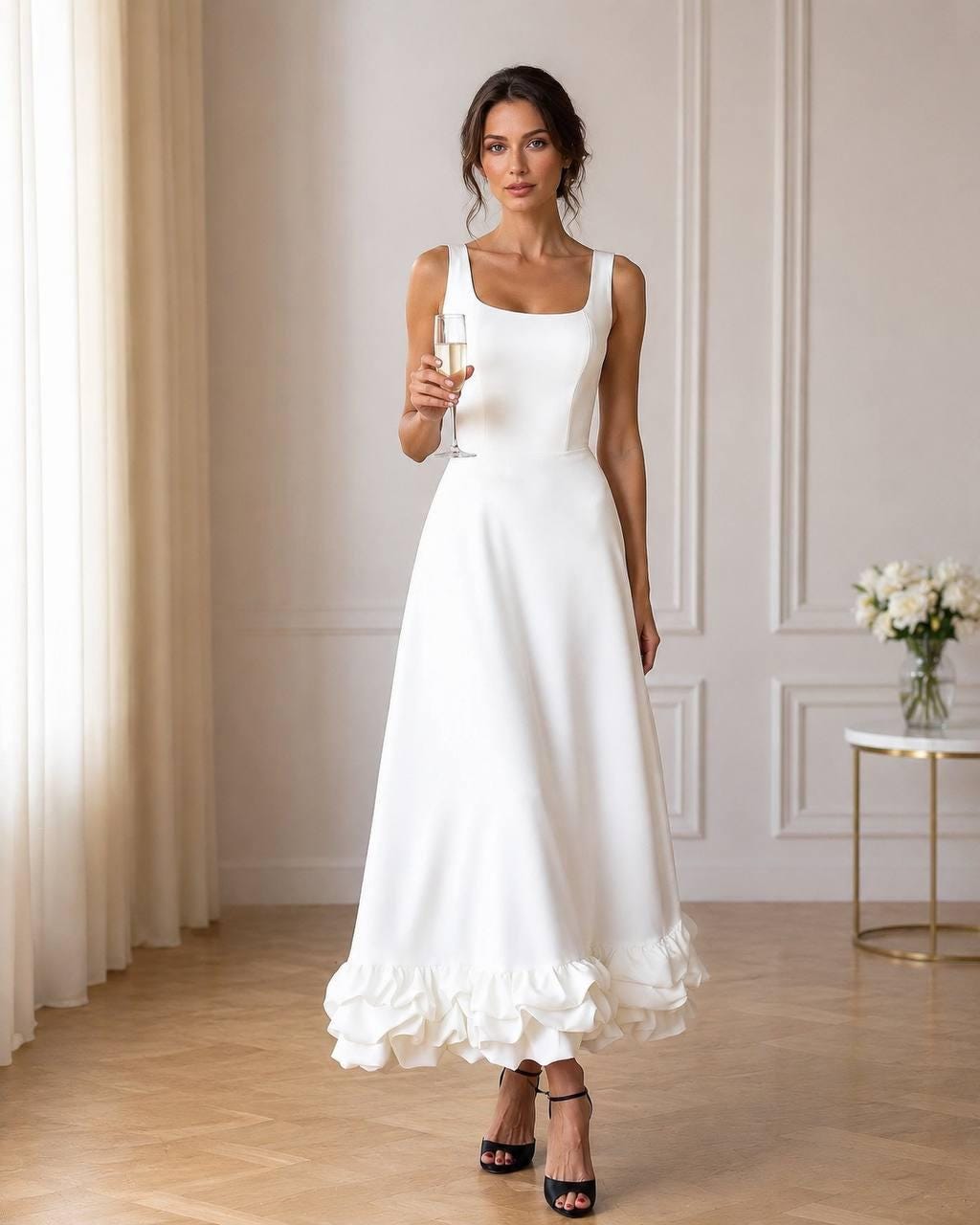 sachin and babi light blue dress Little White Dress for Brides丨Azazie main image 0