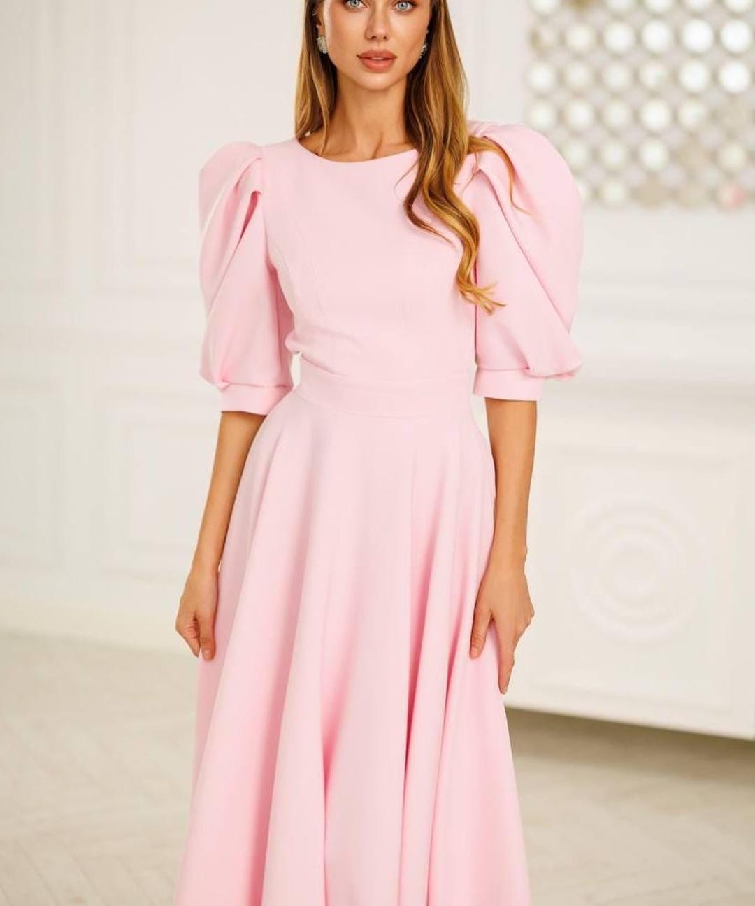 puff sleeve bridesmaid dress Tie-Front Chiffon Ruffle plus size and custom made Available Burgundy Puff Sleeve Chiffon Bridesmaid