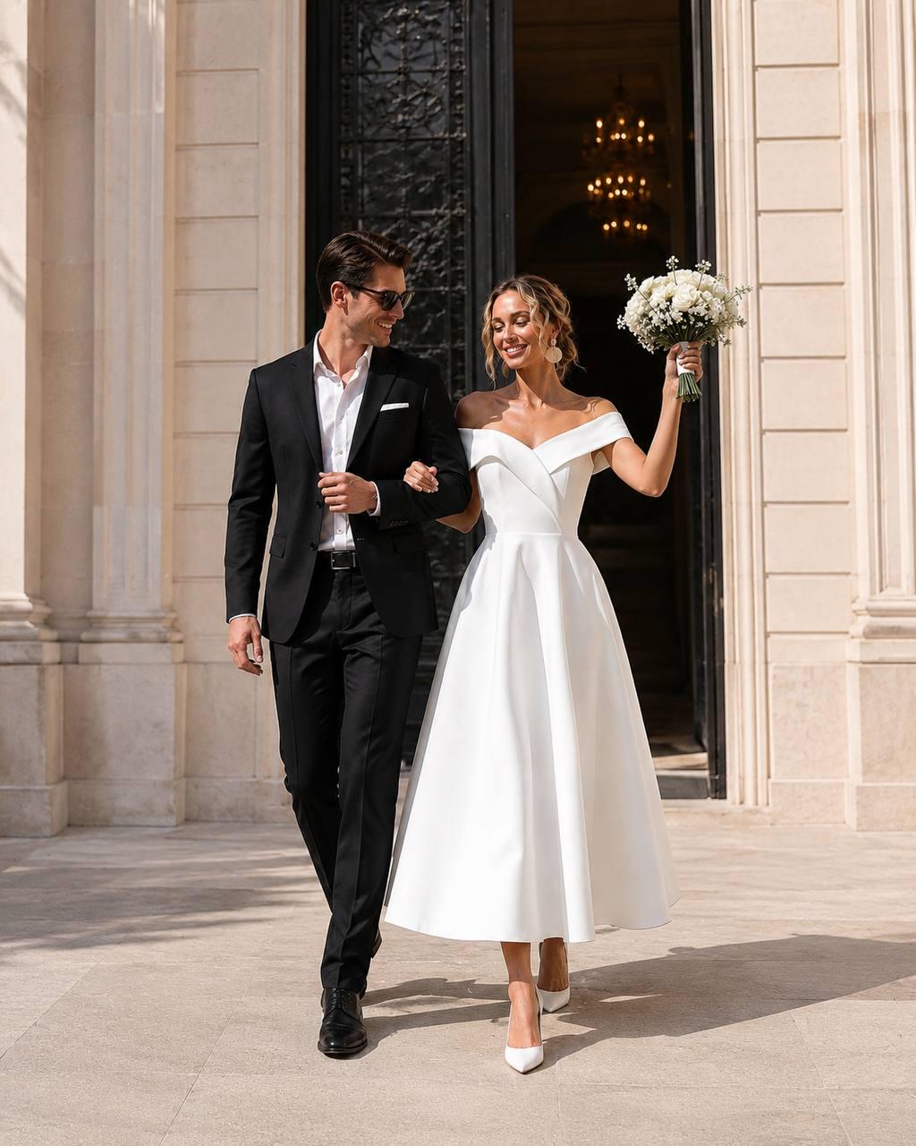 Wedding Dress Knee Length Dresses Fit Flare Buy Knee Length Wedding Dress Online In India India