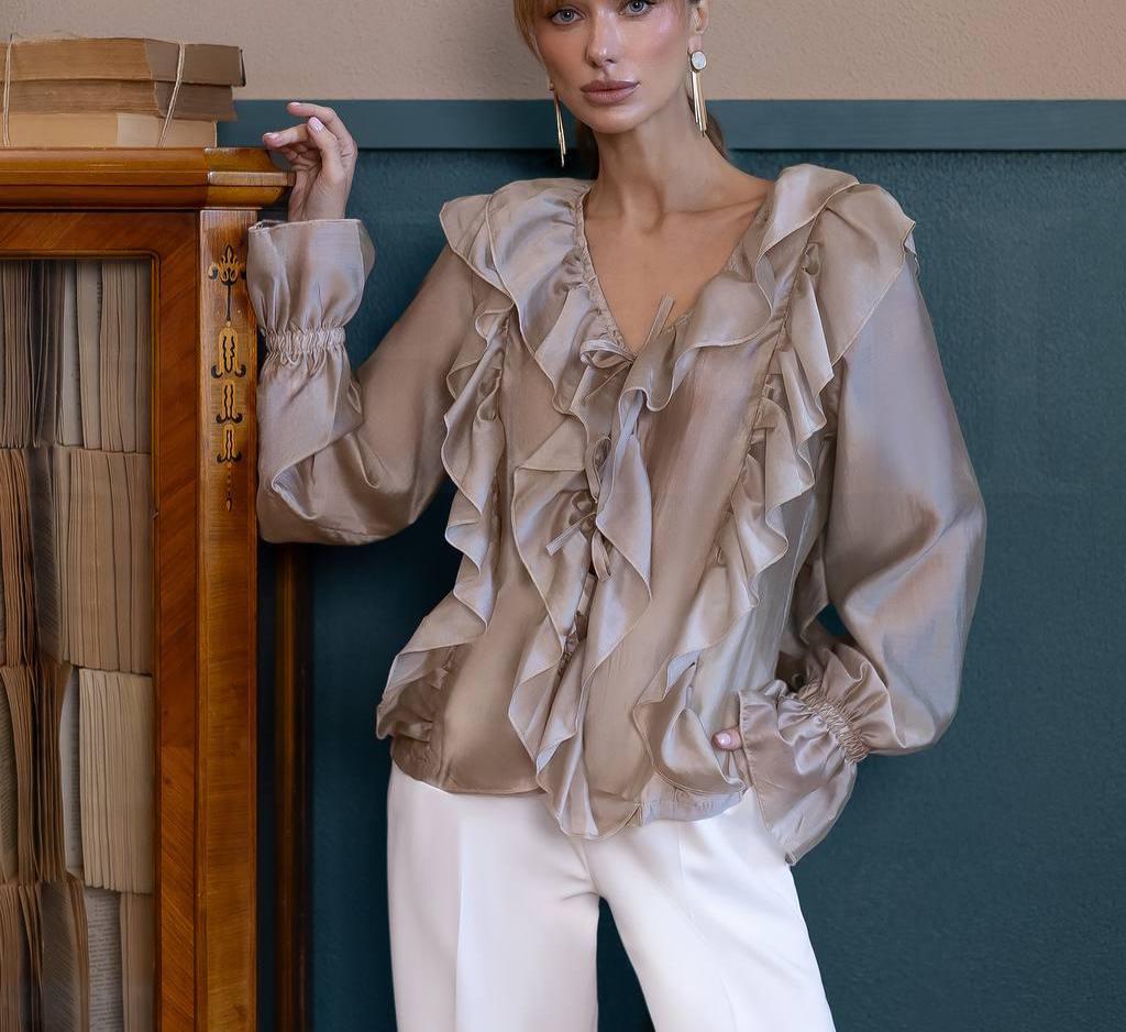 Camicia da donna vittoriana rinascimentale con colletto alla coreana mezza manica vintage medievale contadino camicetta, bianco, S