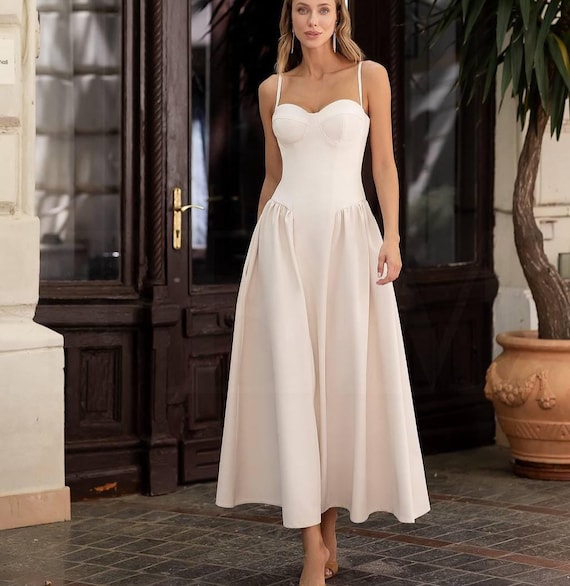 nude midi dress with sleeves 21Six AVERY FLORAL LACE CUT OUT DRESS IN BEIGE