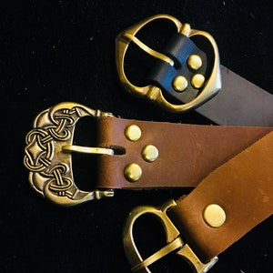 Medieval Leather Belt 1 Wide Long Belt Viking - Etsy