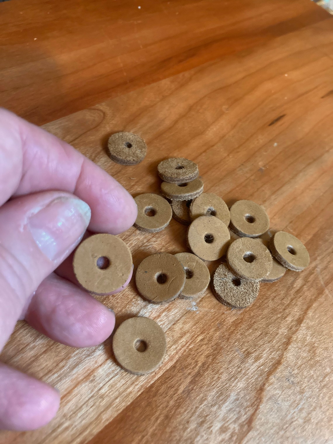 Leather Washers 5/8 Inch 16 Mm Leather Circles With a Hole Etsy