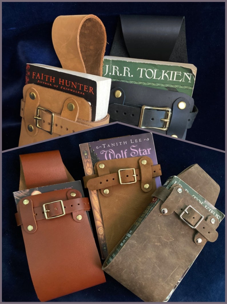 Book holster belt book holder genuine leather book cover Etsy